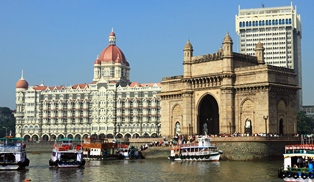 Gateway of India beside Taj Hotel and Tower Hotel, Mumbai